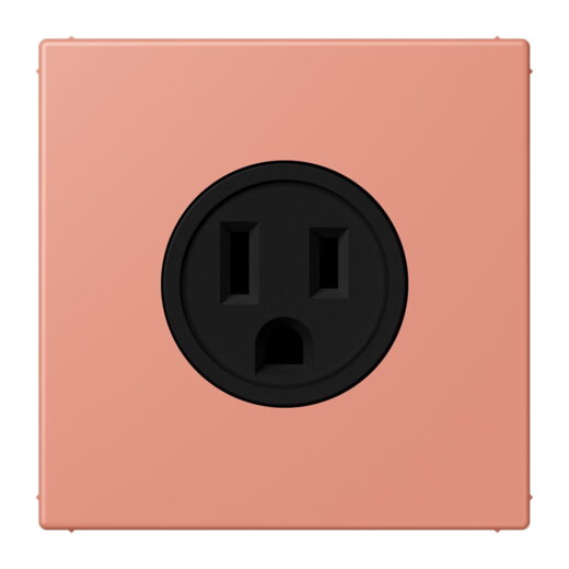 Jung Steckdose, US-Norm NEMA, 15 A 125 V ~, Schraubklemmen, ohne Krallen, Thermoplast lackiert, Serie LS, locre rouge moyen LC521-15233