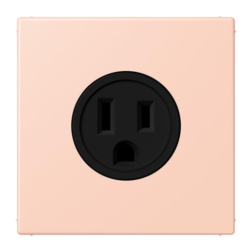 Jung Steckdose, US-Norm NEMA, 15 A 125 V ~, Schraubklemmen, ohne Krallen, Thermoplast lackiert, Serie LS, locre rouge clair LC521-15234