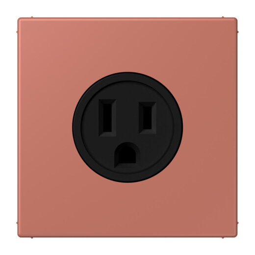 Jung Steckdose, US-Norm NEMA, 15 A 125 V ~, Schraubklemmen, ohne Krallen, Thermoplast lackiert, Serie LS, terre sienne brique LC521-15236