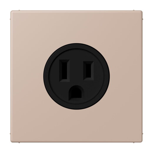 Jung Steckdose, US-Norm NEMA, 15 A 125 V ~, Schraubklemmen, ohne Krallen, Thermoplast lackiert, Serie LS, ombre br?lée claire LC521-15240