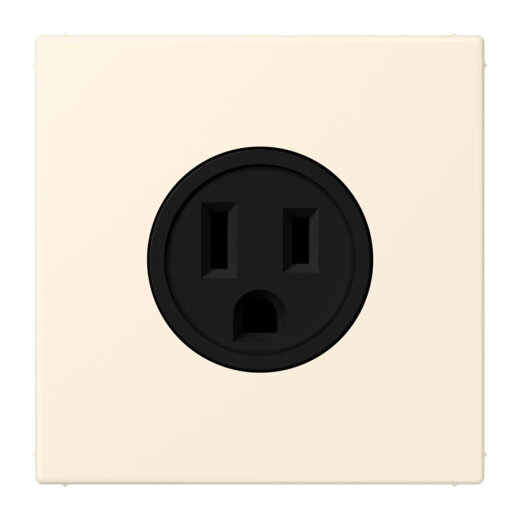 Jung Steckdose, US-Norm NEMA, 15 A 125 V ~, Schraubklemmen, ohne Krallen, Thermoplast lackiert, Serie LS, blanc ivoire LC521-15245