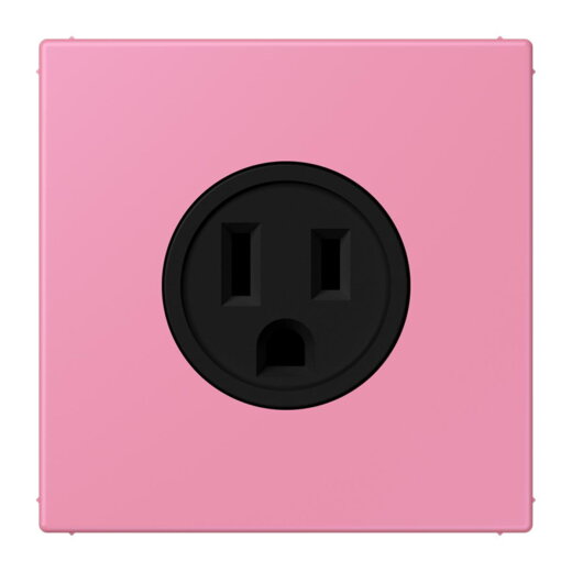 Jung Steckdose, US-Norm NEMA, 15 A 125 V ~, Schraubklemmen, ohne Krallen, Thermoplast lackiert, Serie LS, rose vif LC521-15246