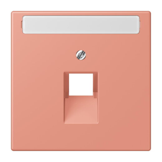 Jung Abdeckung für IAE/UAE-Anschlussdosen 1 x 8-polig, mit Schriftfeld, Thermoplast lackiert, Serie LS, locre rouge moyen LC969-1NAUA233