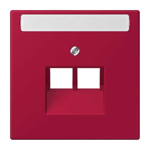 Jung Abdeckung für IAE/UAE-Anschlussdosen 2 x 8-polig, mit Schriftfeld, Thermoplast lackiert, Serie LS, rouge carmin LC969-2NAUA229