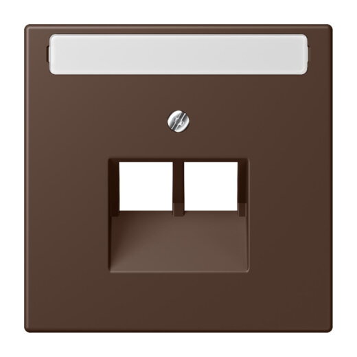 Jung Abdeckung für IAE/UAE-Anschlussdosen 2 x 8-polig, mit Schriftfeld, Thermoplast lackiert, Serie LS, terre dombre br?lée 31 LC969-2NAUA239