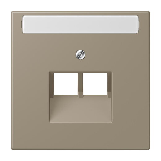 Jung Abdeckung für IAE/UAE-Anschlussdosen 2 x 8-polig, mit Schriftfeld, Thermoplast lackiert, Serie LS, ombre naturelle moyenne LC969-2NAUA242