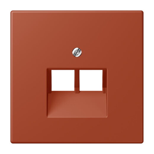 Jung Abdeckung für IAE/UAE-Anschlussdosen 2 x 8-polig, Thermoplast lackiert, Serie LS, locre rouge LC969-2UA232