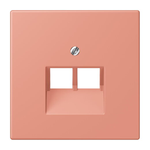 Jung Abdeckung für IAE/UAE-Anschlussdosen 2 x 8-polig, Thermoplast lackiert, Serie LS, locre rouge moyen LC969-2UA233