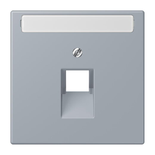 Jung Abdeckung für IAE/UAE-Anschlussdosen 1 x 8-polig, mit Schriftfeld, Thermoplast lackiert, Serie LS, gris clair 59 LC969-1NAUA257