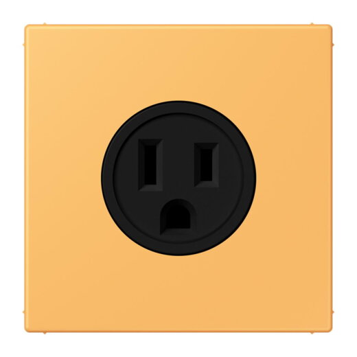 Jung Steckdose, US-Norm NEMA, 15 A 125 V ~, Schraubklemmen, ohne Krallen, Thermoplast lackiert, Serie LS, ocre jaune clair LC521-15254