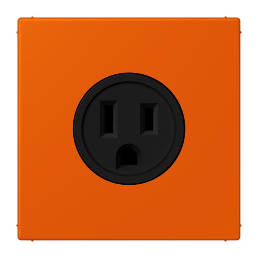 Jung Steckdose, US-Norm NEMA, 15 A 125 V ~, Schraubklemmen, ohne Krallen, Thermoplast lackiert, Serie LS, orange vif LC521-15260
