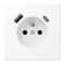 Jung Steckdose, französisch/belgisches System 16 A 250 V ~, mit USB-Ladegerät 1 x Typ A + 1 x Typ C, SAFETY+, Serie LS1520F-15CAWWM