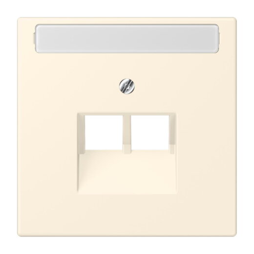 Jung Abdeckung für IAE/UAE-Anschlussdosen 2 x 8-polig, mit Schriftfeld, Thermoplast lackiert, Serie LS, blanc ivoire LC969-2NAUA245