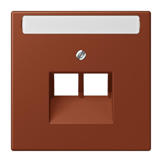 Jung Abdeckung für IAE/UAE-Anschlussdosen 2 x 8-polig, mit Schriftfeld, Thermoplast lackiert, Serie LS, terre sienne br?lée 59 LC969-2NAUA247