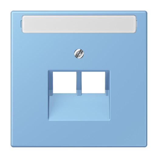 Jung Abdeckung für IAE/UAE-Anschlussdosen 2 x 8-polig, mit Schriftfeld, Thermoplast lackiert, Serie LS, bleu céruléen 59 LC969-2NAUA256