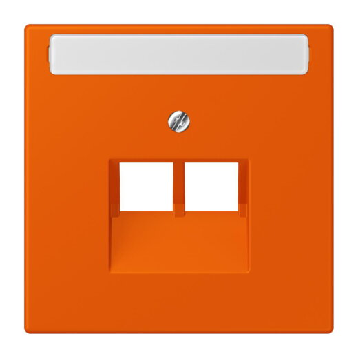 Jung Abdeckung für IAE/UAE-Anschlussdosen 2 x 8-polig, mit Schriftfeld, Thermoplast lackiert, Serie LS, orange vif LC969-2NAUA260