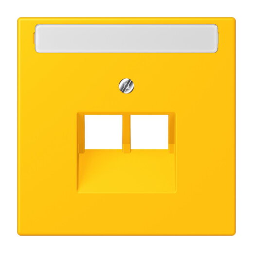 Jung Abdeckung für IAE/UAE-Anschlussdosen 2 x 8-polig, mit Schriftfeld, Thermoplast lackiert, Serie LS, le jaune vif LC969-2NAUA263