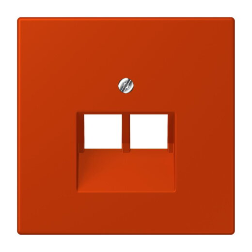 Jung Abdeckung für IAE/UAE-Anschlussdosen 2 x 8-polig, Thermoplast lackiert, Serie LS, rouge vermillon 59 LC969-2UA244