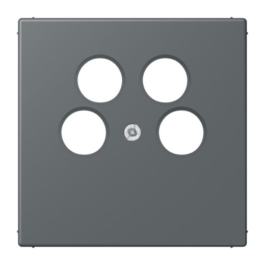 Jung Abdeckung für 4-Loch SAT-TV-Steckdose (Ankaro), Thermoplast, Serie LS, gris foncé 31 LC990-4SAT2202