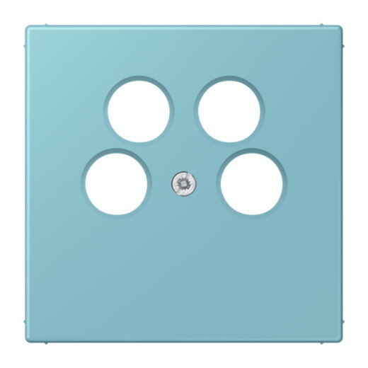 Jung Abdeckung für 4-Loch SAT-TV-Steckdose (Ankaro), Thermoplast, Serie LS, céruléen moyen LC990-4SAT2213
