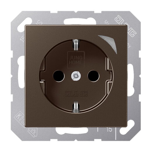 Jung HOME SCHUKO® Steckdose, 16 A 250 V ~, Schraubklemmen, mit Funktionsanzeige, SAFETY+, Thermoplast lackiert BTA1521SMO