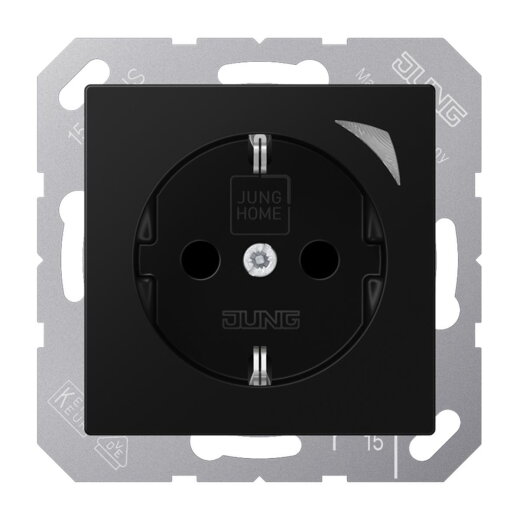 Jung HOME SCHUKO® Steckdose, 16 A 250 V ~, Schraubklemmen, mit Funktionsanzeige, SAFETY+, Thermoplast lackiert BTA1521SSWM