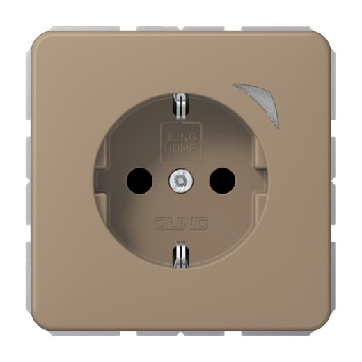 Jung SCHUKO Steckdose, 16 A 250 V ~, Schraubklemmen, mit Funktionsanzeige, SAFETY+, Thermoplast lackiert, Serie CD, BTCD1521SGB