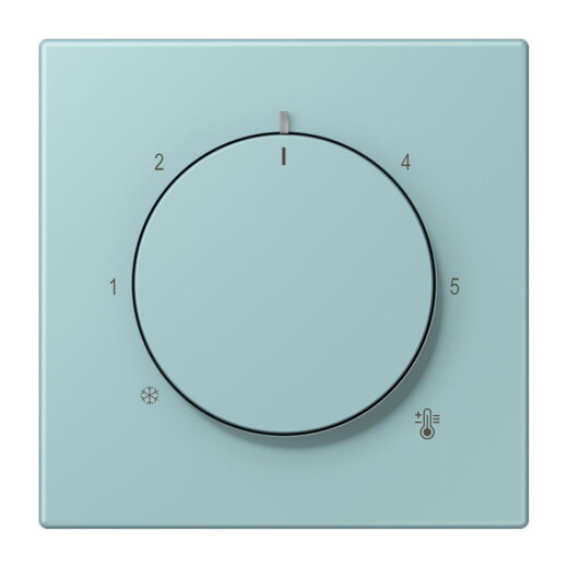 Jung Abdeckung für Raumtemperaturregler-Einsätze, Thermoplast lackiert, Serie LS, céruléen clair LC1749BF214