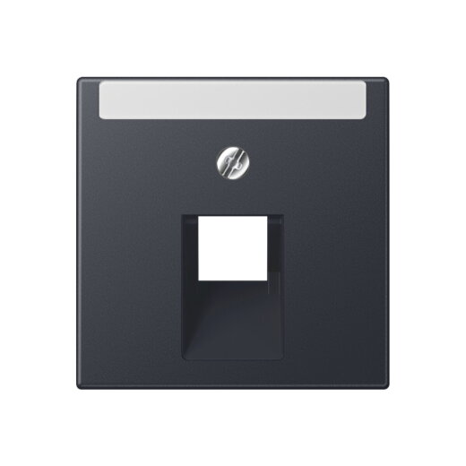 Jung Abdeckung für IAE/UAE-Anschlussdosen 1 x 8-polig, mit Schriftfeld, Thermoplast lackiert, Serie A, anthrazit matt A569-1NAPLUAANM