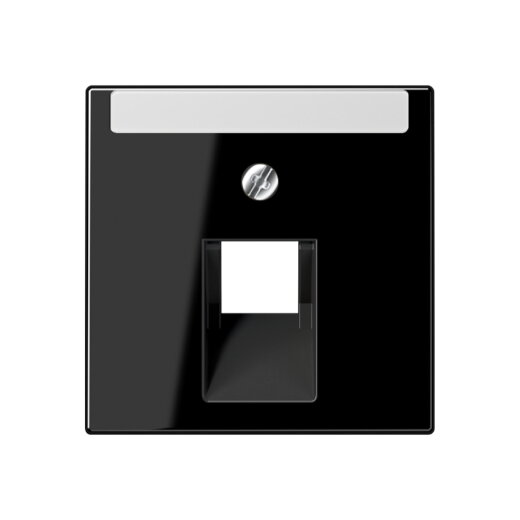 Jung Abdeckung für IAE/UAE-Anschlussdosen 1 x 8-polig, mit Schriftfeld, Thermoplast, Serie A, schwarz A569-1NAPLUASW