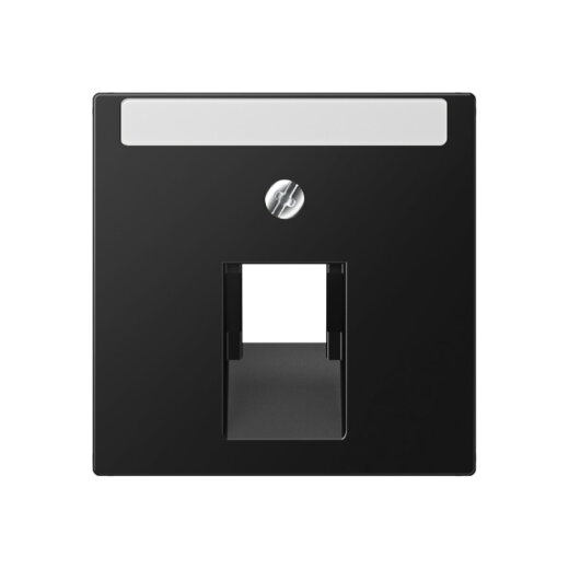 Jung Abdeckung für IAE/UAE-Anschlussdosen 1 x 8-polig, mit Schriftfeld, Thermoplast lackiert, Serie A, graphitschwarz matt A569-1NAPLUASWM