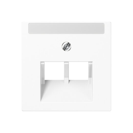 Jung Abdeckung für IAE/UAE-Anschlussdosen 2 x 8-polig, mit Schriftfeld, Thermoplast, Serie AS/A, alpinweiß A569-2NAPLUAWW