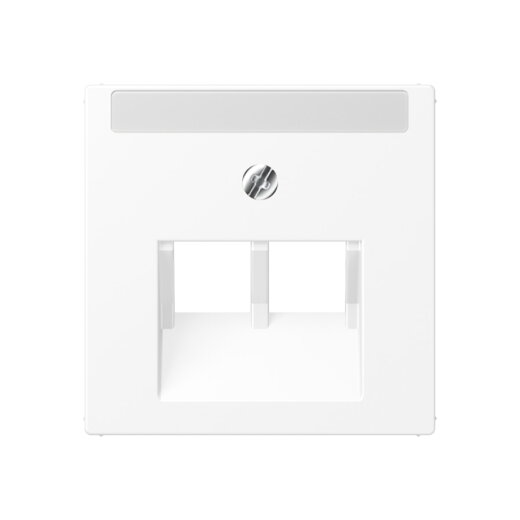 Jung Abdeckung für IAE/UAE-Anschlussdosen 2 x 8-polig, mit Schriftfeld, Thermoplast lackiert, Serie A, schneeweiß matt A569-2NAPLUAWWM