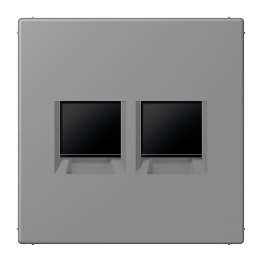 Jung Abdeckung (gerastet) für Modular-Jack-Steckbuchsen 2fach, Serie LS, gris 31 LC1969-2WE203