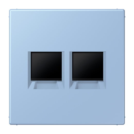 Jung Abdeckung (gerastet) für Modular-Jack-Steckbuchsen 2fach, Serie LS, outremer moyen LC1969-2WE207