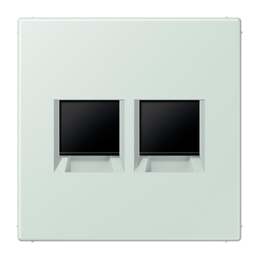 Jung Abdeckung (gerastet) für Modular-Jack-Steckbuchsen 2fach, Serie LS, céruléen pale LC1969-2WE215