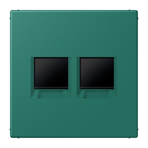Jung Abdeckung (gerastet) für Modular-Jack-Steckbuchsen 2fach, Serie LS, vert anglais LC1969-2WE216