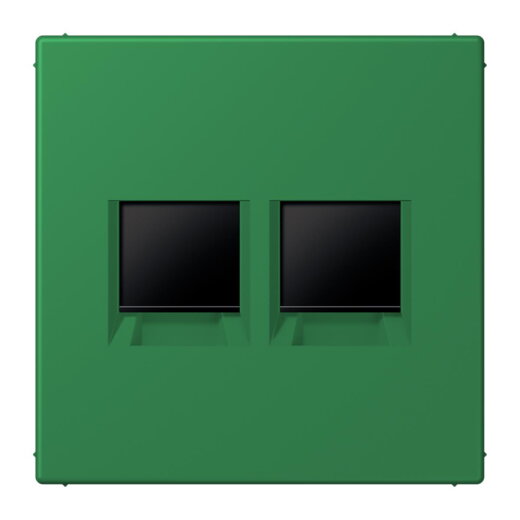 Jung Abdeckung (gerastet) für Modular-Jack-Steckbuchsen 2fach, Serie LS, vert foncé LC1969-2WE219