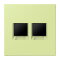 Jung Abdeckung (gerastet) für Modular-Jack-Steckbuchsen 2fach, Serie LS, vert jaune clair LC1969-2WE222