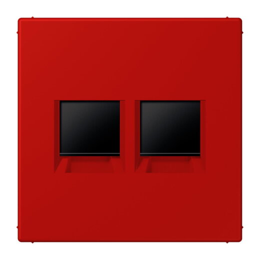 Jung Abdeckung (gerastet) für Modular-Jack-Steckbuchsen 2fach, Serie LS, rouge vermillon 31 LC1969-2WE227