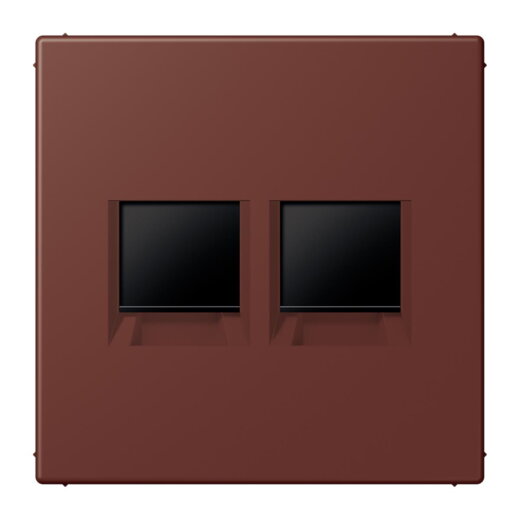 Jung Abdeckung (gerastet) für Modular-Jack-Steckbuchsen 2fach, Serie LS, terre sienne br?lée 31 LC1969-2WE235