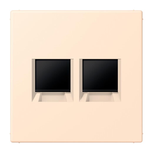 Jung Abdeckung (gerastet) für Modular-Jack-Steckbuchsen 2fach, Serie LS, terre sienne pâle LC1969-2WE238