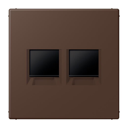 Jung Abdeckung (gerastet) für Modular-Jack-Steckbuchsen 2fach, Serie LS, terre dombre br?lée 3 LC1969-2WE239