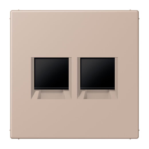 Jung Abdeckung (gerastet) für Modular-Jack-Steckbuchsen 2fach, Serie LS, ombre br?lée claire LC1969-2WE240