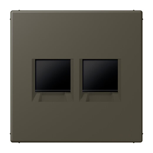 Jung Abdeckung (gerastet) für Modular-Jack-Steckbuchsen 2fach, Serie LS, ombre naturelle 31 LC1969-2WE241