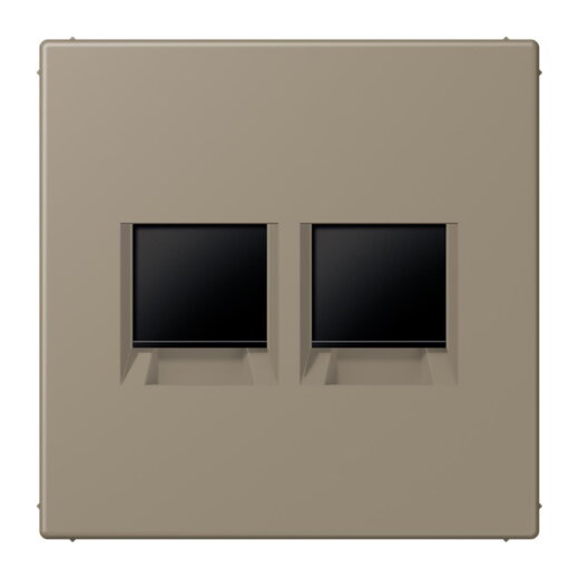 Jung Abdeckung (gerastet) für Modular-Jack-Steckbuchsen 2fach, Serie LS, ombre naturelle moyenn LC1969-2WE242