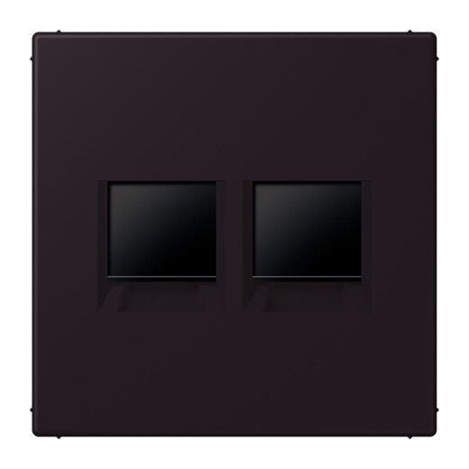 Jung Abdeckung (gerastet) für Modular-Jack-Steckbuchsen 2fach, Serie LS, noir divoire LC1969-2WE248