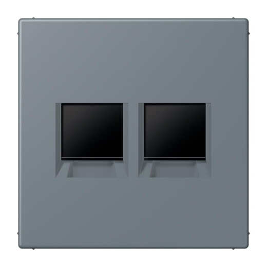Jung Abdeckung (gerastet) für Modular-Jack-Steckbuchsen 2fach, Serie LS, gris 59 LC1969-2WE251