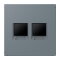 Jung Abdeckung (gerastet) für Modular-Jack-Steckbuchsen 2fach, Serie LS, gris 59 LC1969-2WE251