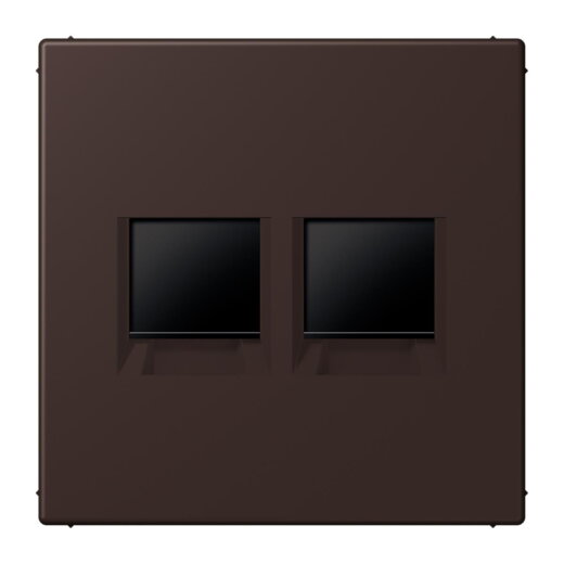 Jung Abdeckung (gerastet) für Modular-Jack-Steckbuchsen 2fach, Serie LS, terre d?ombre br?lée 5 LC1969-2WE252